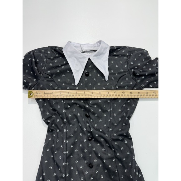 Child Wednesday Addams Black Collared Dress Girls Halloween Costume No Tag READ‎ - Picture 5 of 9
